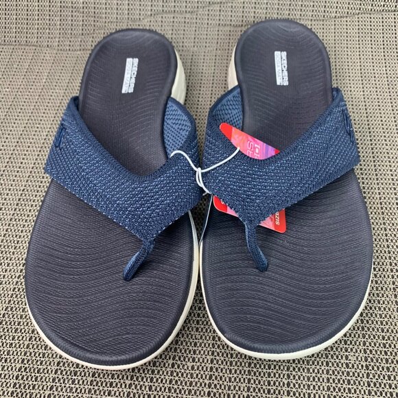 Skechers On-The-Go Womens Size 10 Navy Goga Mat Flip-Flops - Picture 4 of 9